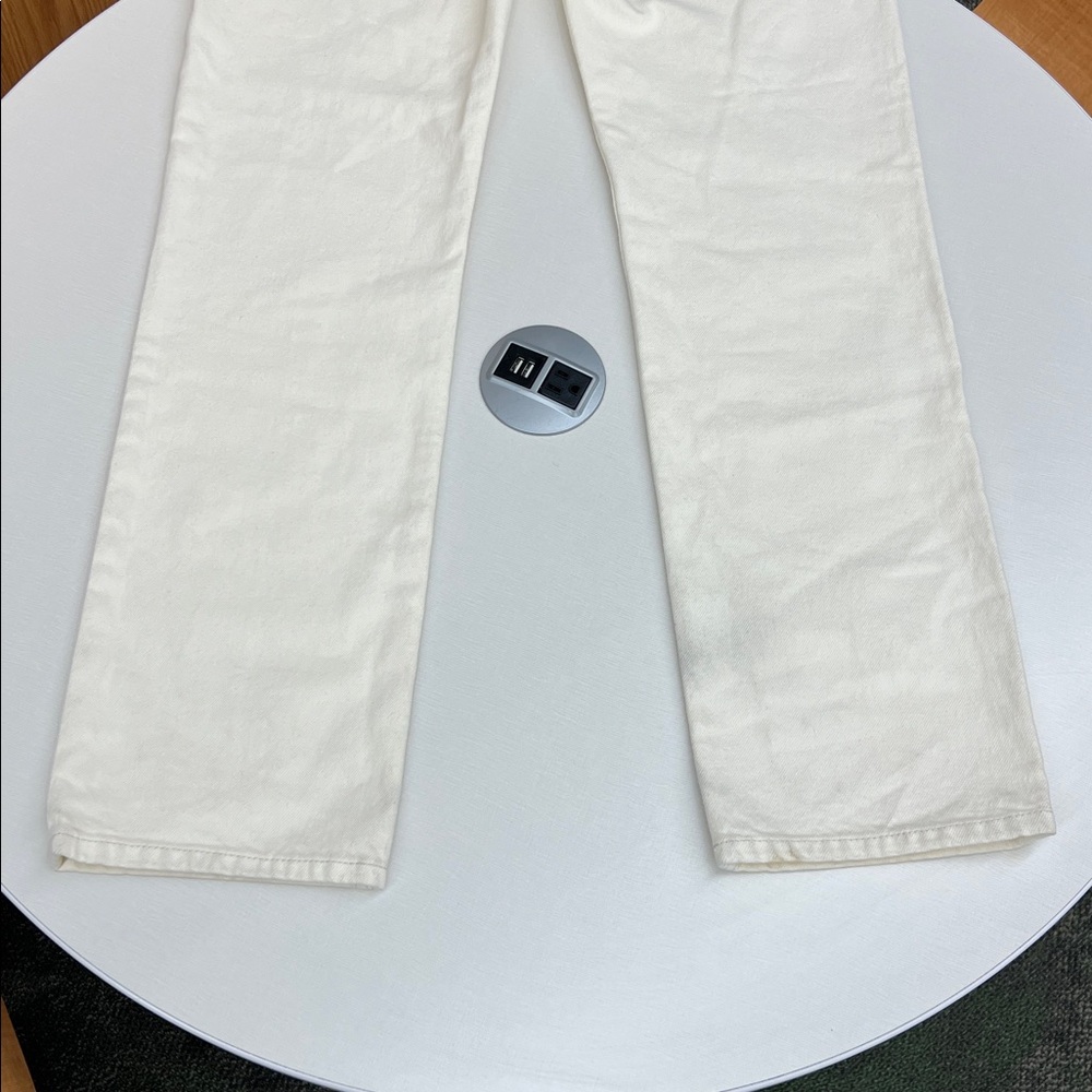 Reformation x Camille Rowe mid rise relaxed straight leg jeans fior di latte 27 - Picture 12 of 15
